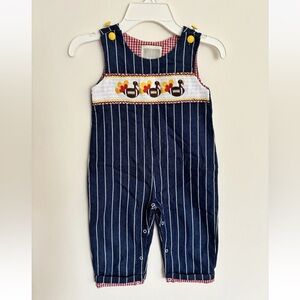 Lil Cactus Boys Size 2T Fall Romper Thanksgiving Outfit Turkey Football Stripe